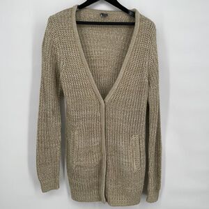 Sparkle & Fade Knit Cardigan Beige and White size M Neutral Color‎ Oversized